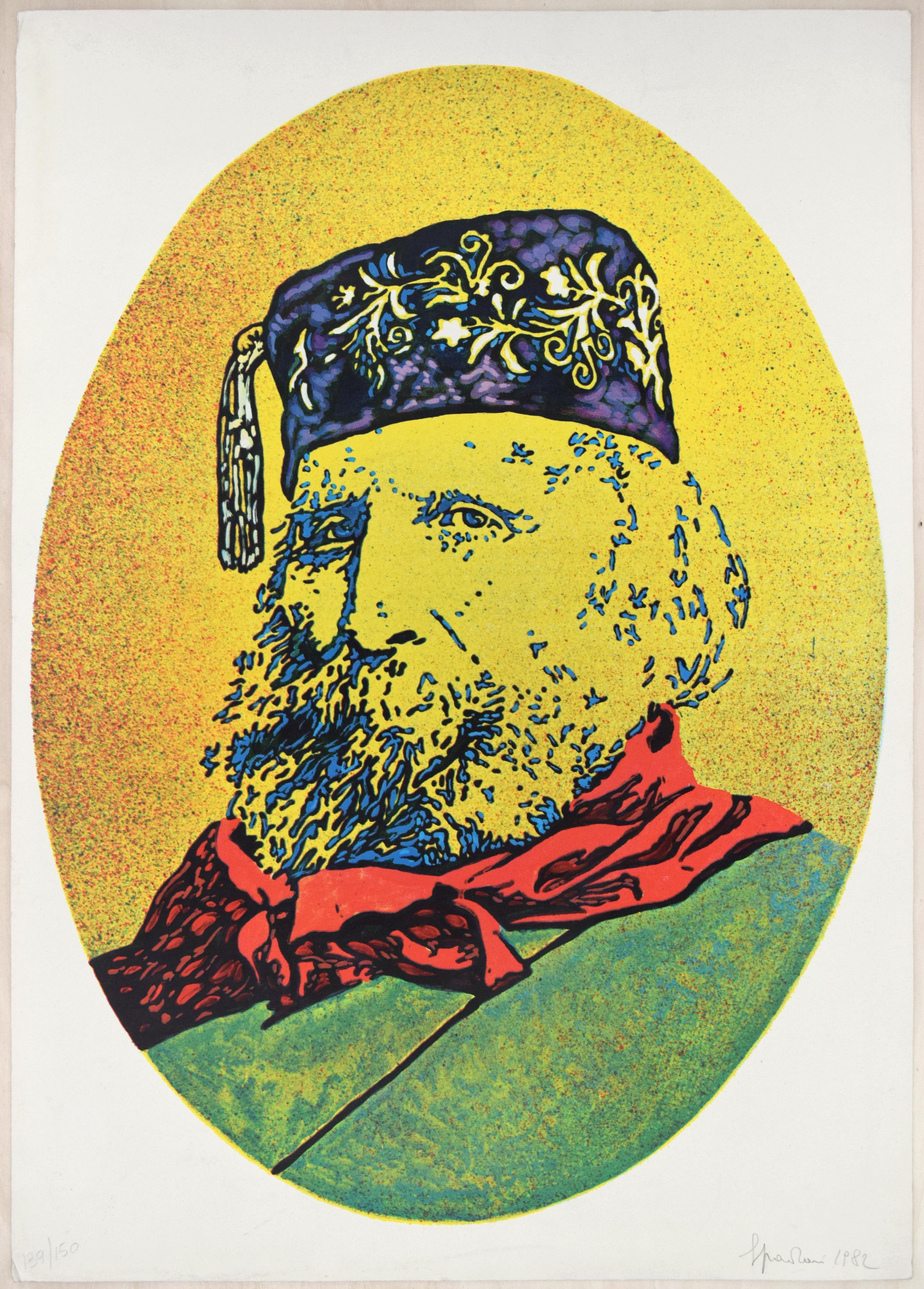 Gian Giacomo Spadari Figurative Print - Four Portraits of Giuseppe Garibaldi