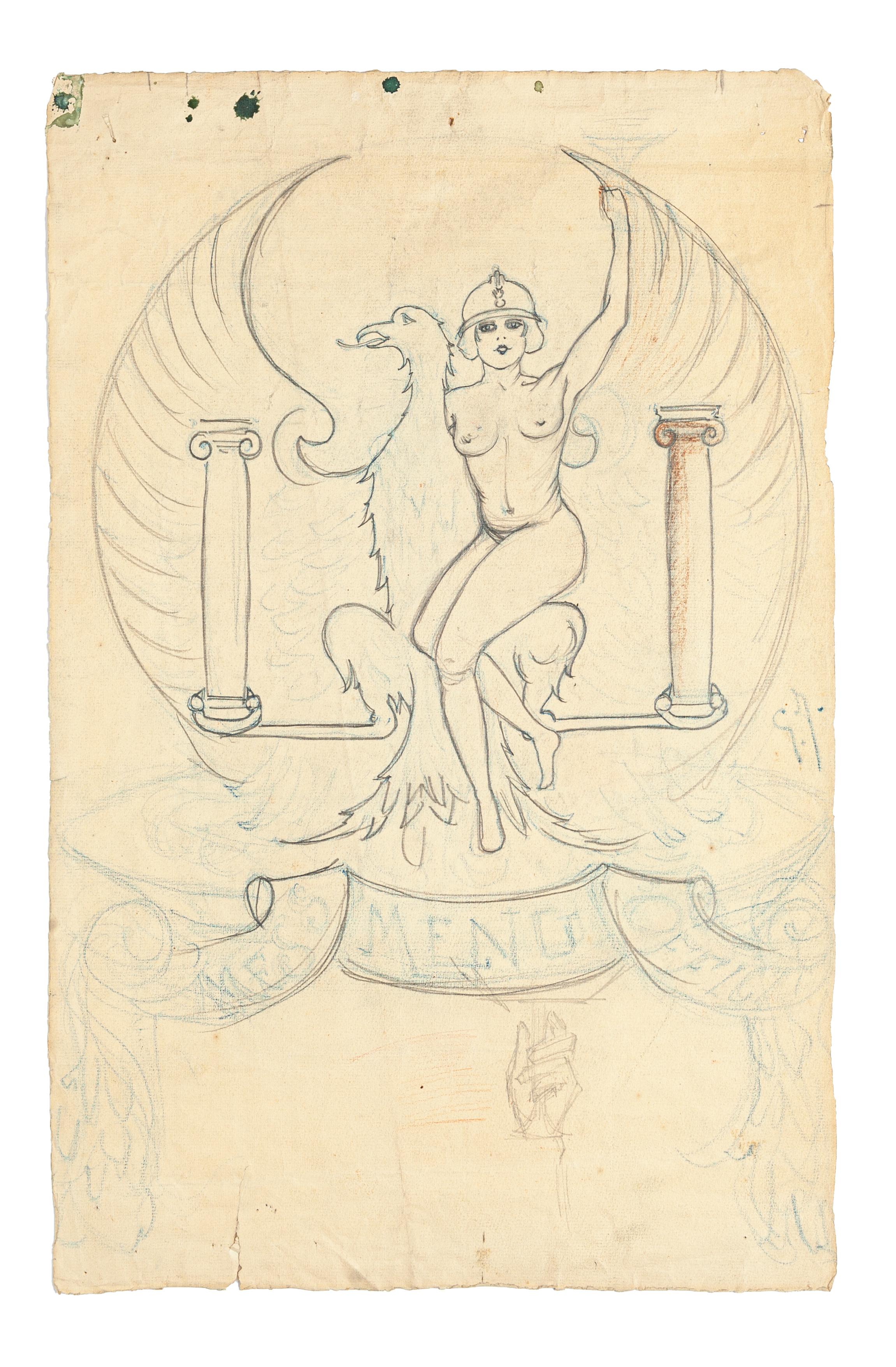 Victory - Pencil and Pastel Drawing - Early 1900