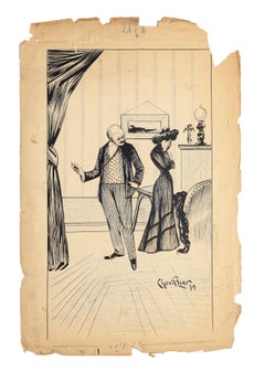 Sadness - China Ink and Pastel Drawing - 1901