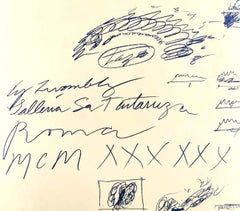 2 Cy Twombly Ausstellungsprospekte - Galleria La Tartaruga 1958