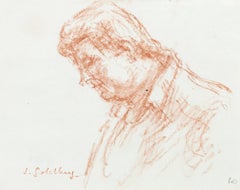Retrato - Pastel original de S. Goldberg - Mediados del siglo XX