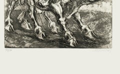 Toros - Aguafuerte original de M. Chirnoaga - Finales del siglo XX