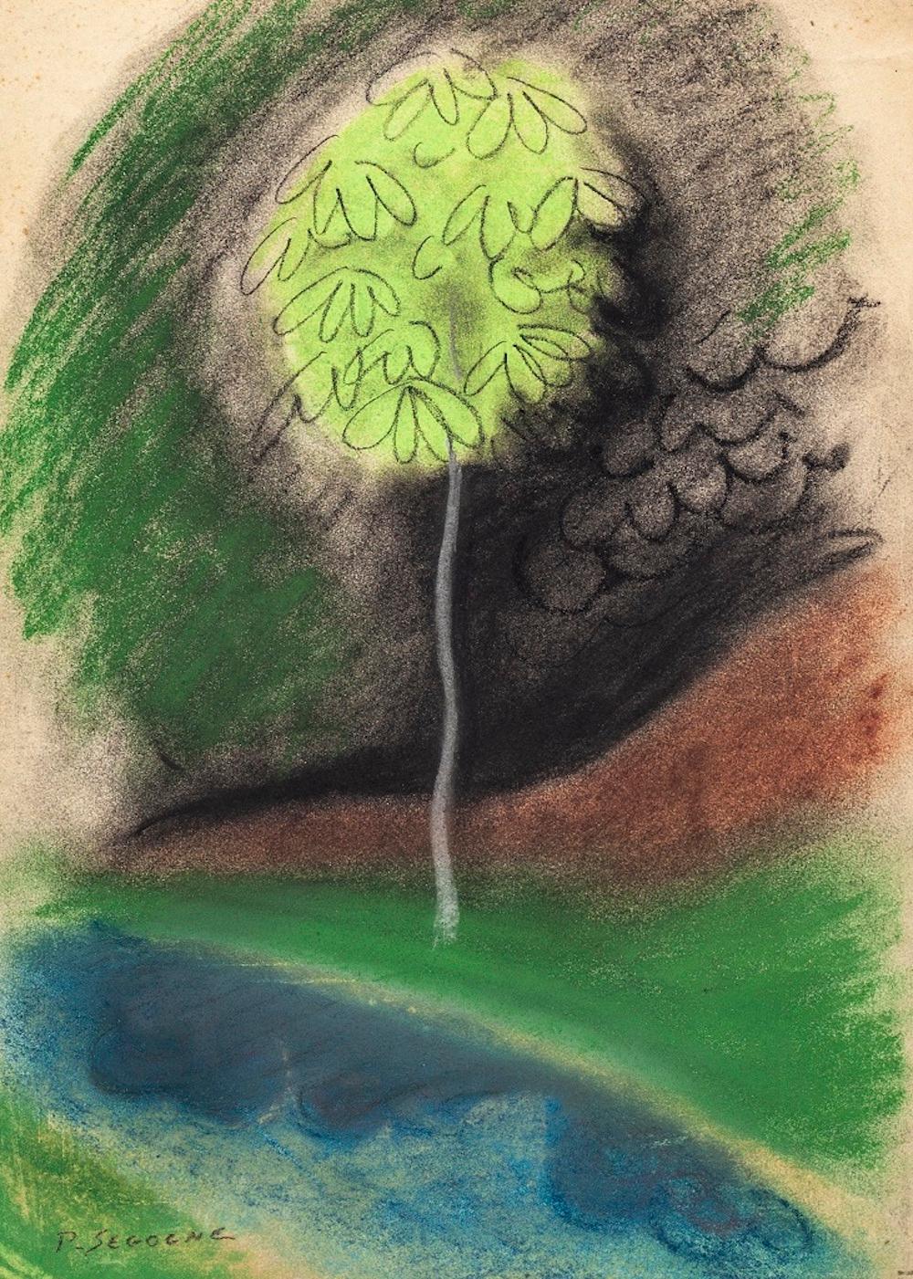 The Green Tree is an original contemporary artwork realized by the French artist Pierre Segogne in the second half of the XX Century. 

Original colored pastel on paper.

Hand-signed by the artist on the lower left corner: P.Segogne.

Mint