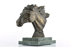 Bust of a Horse - Original Bronze Sculpture by D. Mazzone - 1990s