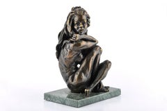 A Swedish Girl - Bronze Sculpture by C. Mongini - Late 1900