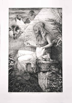 Queen of Egypt  -  Original Etching by P. Cesaroni - 2002
