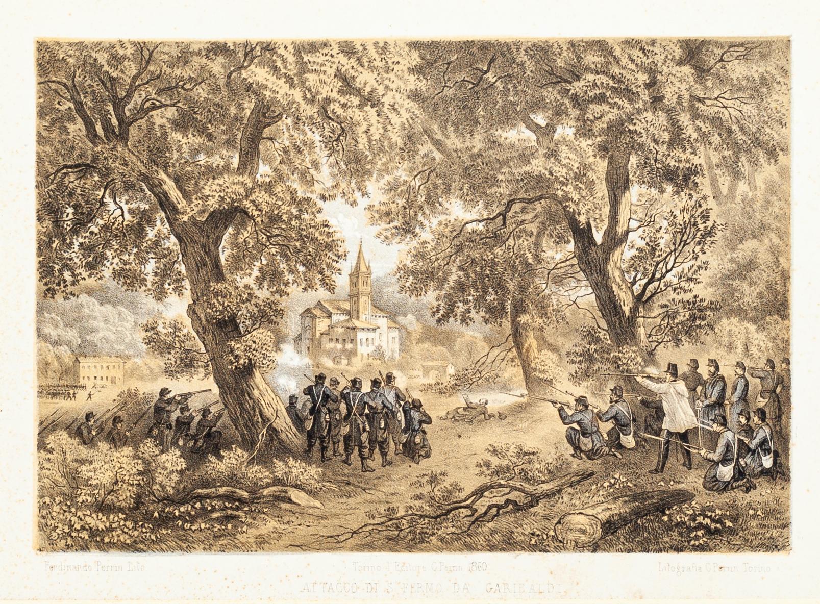 Dimensioni dell'immagine: 15,5x22,5 cm.

Attacco di San Fermo da Garibaldi è una bellissima opera d'arte realizzata da Carlo Perrin.

litografia colorata a mano, pubblicata a Torino da Carlo Perrin.

Lo stato di conservazione è molto buono. Il