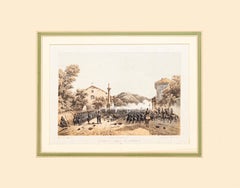 Defense of Varese by Garibaldi - Lithograph by Carlo Perrin - 1860