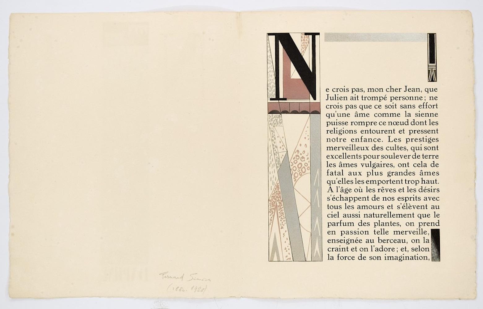 Daphne - Lithographie von F. Siméon - 1925 – Print von Fernand Simeon