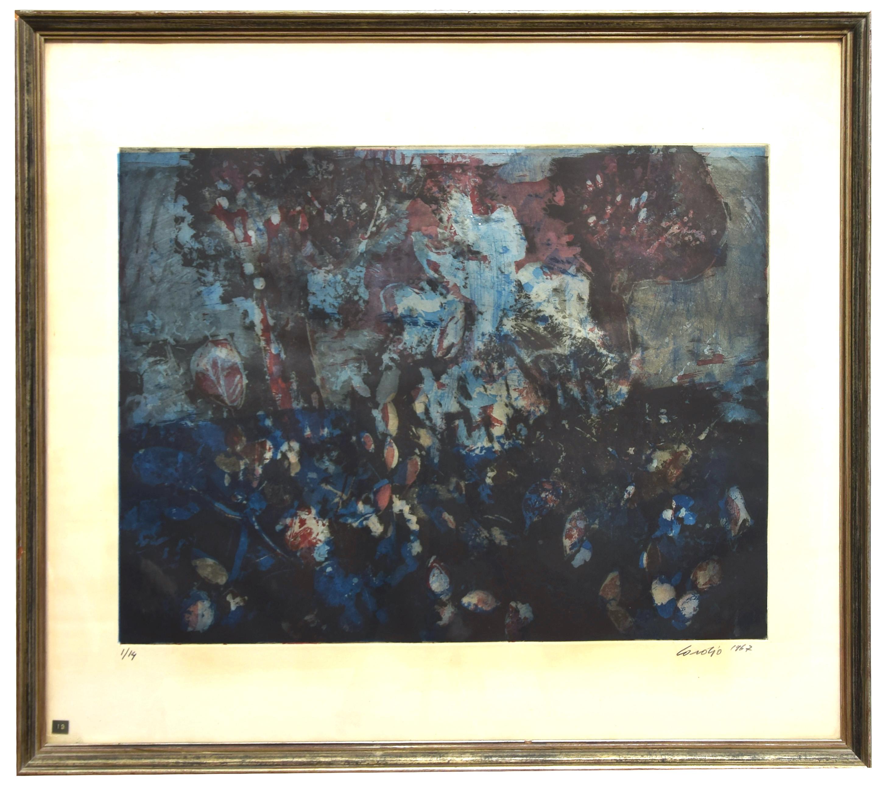 Composición floral - Aguafuerte de Nino Cordio - 1967 en venta 1