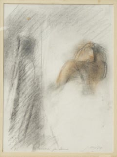 Study for "Sense N.4" - Original Pastel Drawing by Piero Guccione - 1985