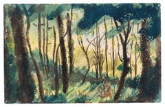 French Landscape - Watercolor on Paper by J.-R. Delpech - 1936