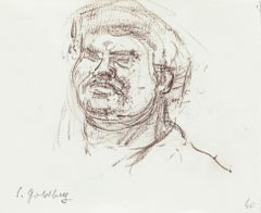 Portrait - Original Pencil Drawing by S. Goldberg - Mid 20th Century