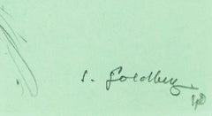 Old Woman - Original Pencil Drawing by S. Goldberg - Mid 20th Century