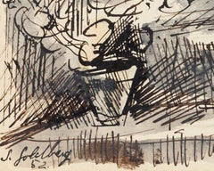 try - Encre et aquarelle de S. Goldberg - 1952