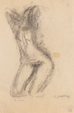 Nude - Original Pencil Drawing by S. Goldberg - Mid 20th Century