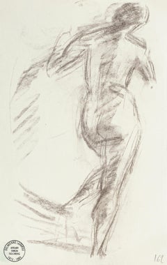 Nude from the Back - Pencil Drawing by S. Goldberg - Mid 20th Century