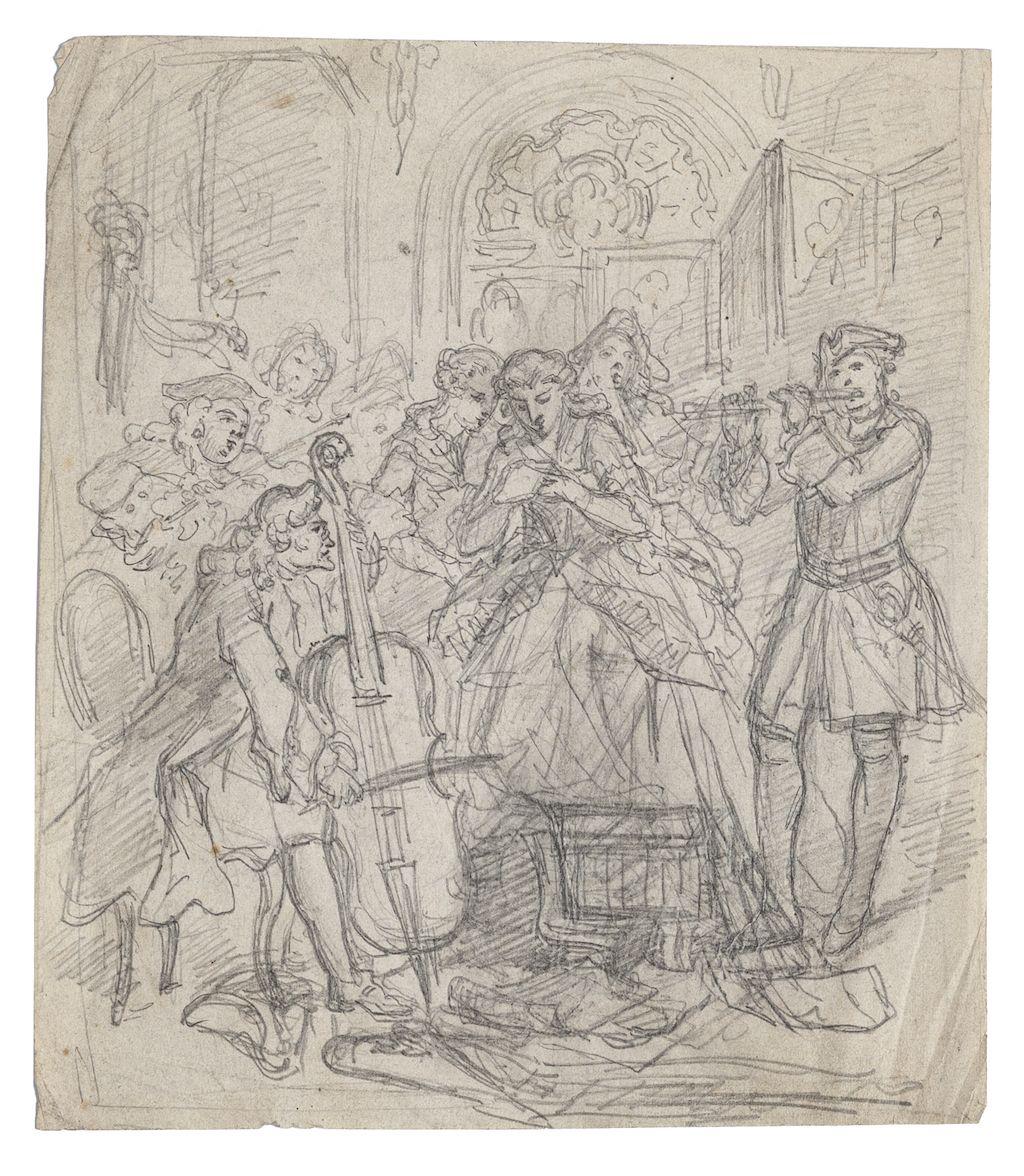 Musicians - Pencil on paper - 20th century