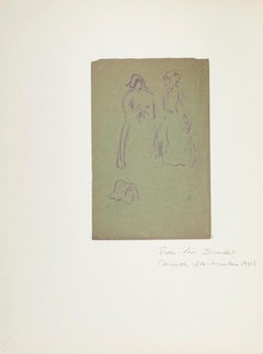 Figures - Dessin au pastel de Pierre Léon Dusouchet