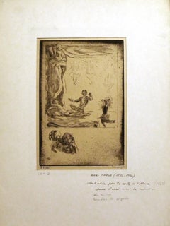 Antique Illustration for "Le Conte de Voltaire - Etching by Henri Farge - 1920s