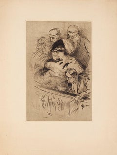 Spectators - Etching by Victor Mignot - 20th century