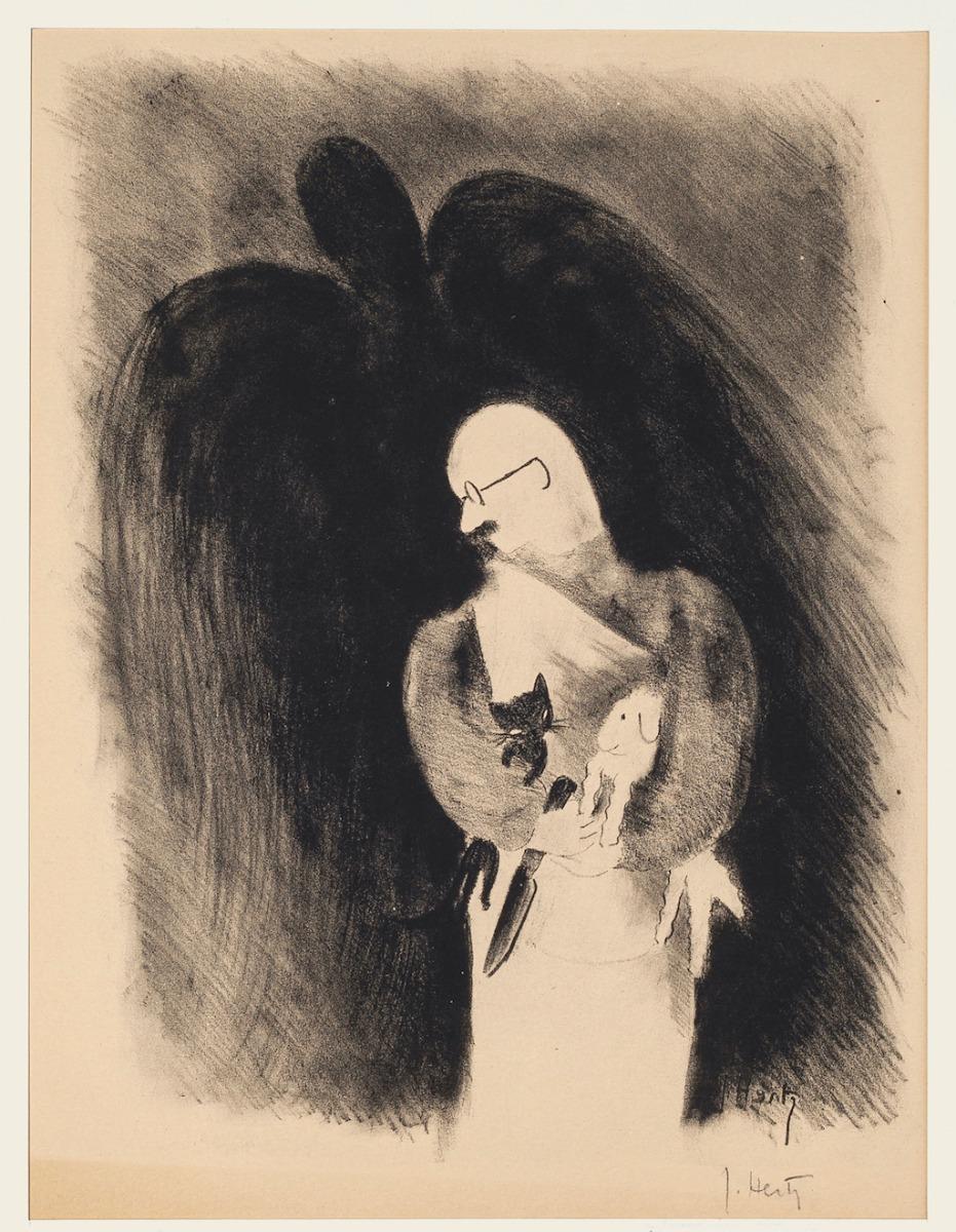 J. Hertz Print - La Chanson de l'Agneau que le Chat eu Mangé -  by J.Hertz - XX century