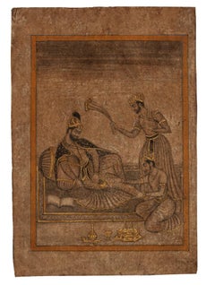 Indian Sultan - Original Drawing on Paper in Mixed Media - Late 19th Century