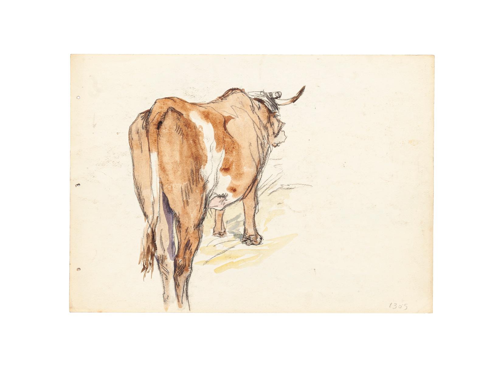 Countryside – Original-Aquarell auf Papier von Jean Raymond Delpech – 20. Jahrhundert – Art von Jean Delpech