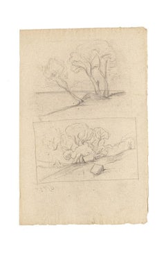 Landscape - Original Drawing in Pencil on Paper - 20th Century