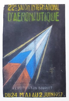 Aeronautics - Original Drawing in Pastel - 1957