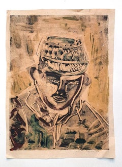 Retrato - Dibujo en técnica mixta sobre papel - 1957