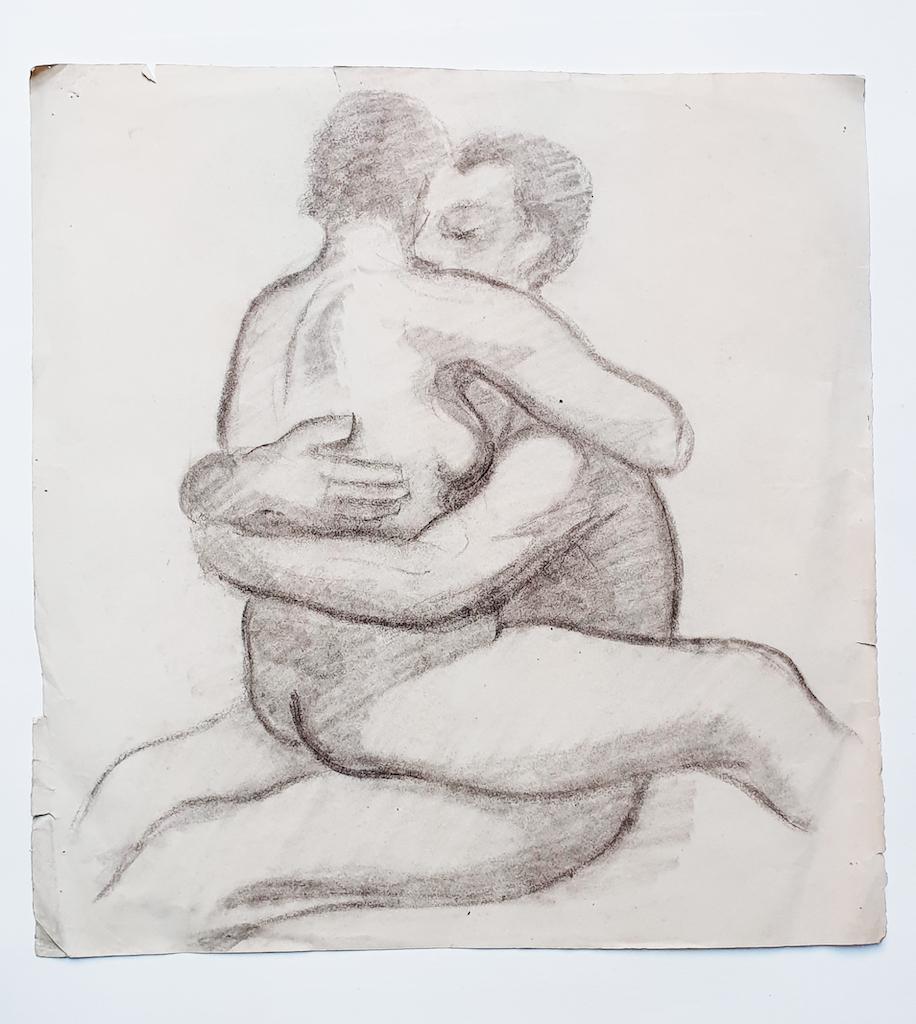 Couple - Original Drawing in Pencil - 20th Century
