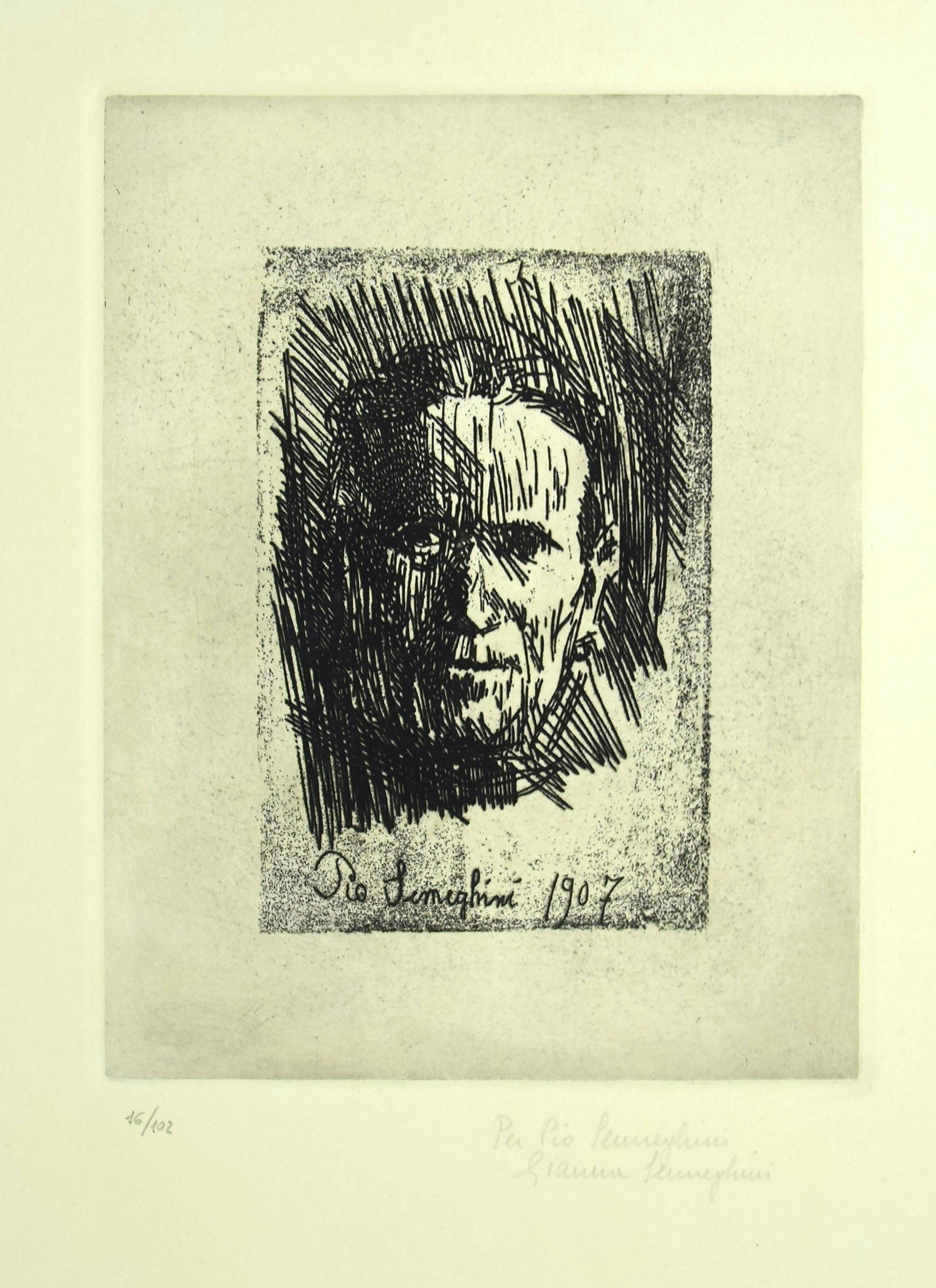 Mother's Portrait is an original black and white etching realized by Pio Semeghini in 1964.

Hand written dedication on the right margin: "Per Pio Semeghini, Gianna Semeghini"

Numbered on the lower left.

Edition of 102 copies (16/102), etching on