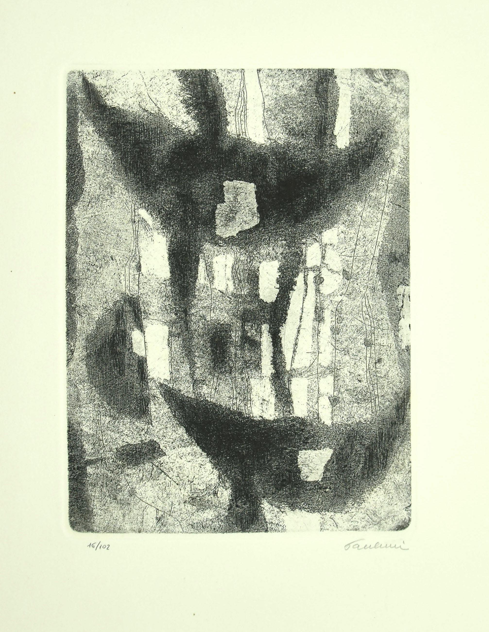 Enrico Paulucci Landscape Print – Marittima - Radierung von E. Paulucci - 1964