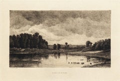 Antique Bords de Rivière - Etching by Charles-François Daubigny - 19th Century