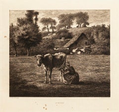 Le Moulin - Original Etching after J.F. Millet - 1880