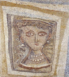 Vintage Bust of Woman with Pearl Necklace - Mosaic - 1947