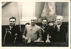 Vintage Jawaharlal Nehru and Nikita Sergeevič Chruščëv by Associated Press Photo - 1955