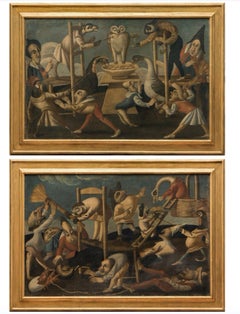 Il gufo inappetente - Scena grottesca con gufo e cigno - Fine del XVII secolo