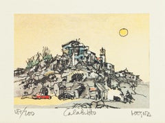 Calabritto - Lithograph on Paper by Giuseppe Megna - 1980 ca.