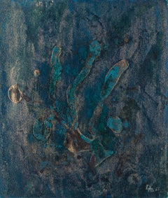 Blue Composition - Original Mixed Media by Esy A. Belluzzi - 1963 