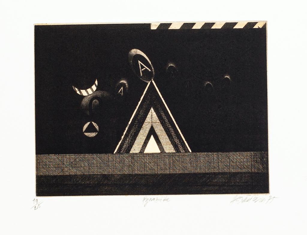 Komposition - Radierung auf Papier von Claude Lemand - 1970er Jahre