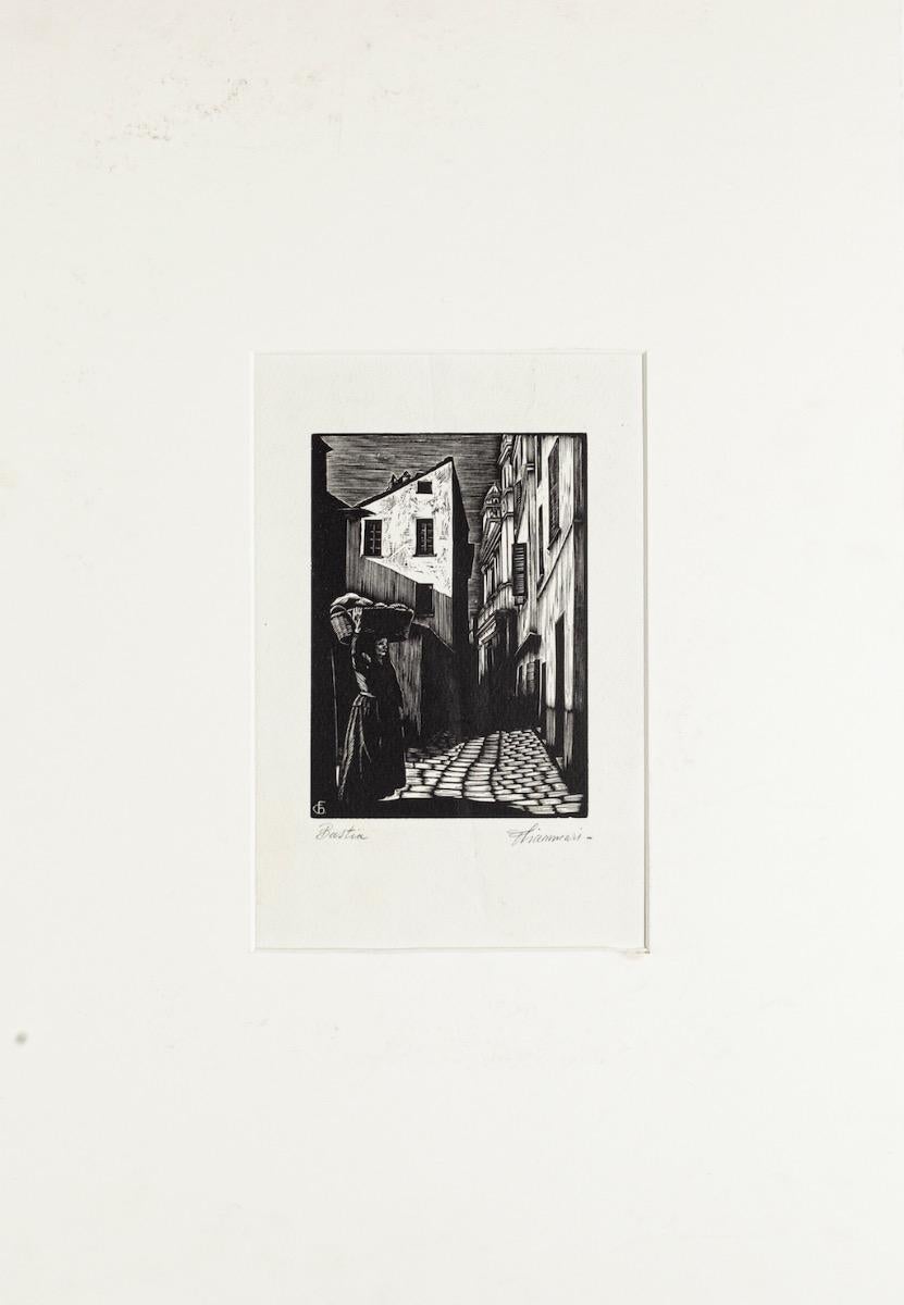 Beast is an original woodcut realized by F. Chiammari in 1960 ca.

Hand-signed on the lower right margin and titled on the lower left in pencil.

In excellent conditions.

Included a white passepartout: 49 x 34 cm.
