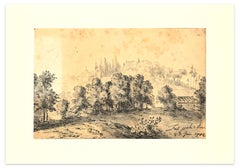 Rome, The Countryside- China Ink Drawing by Jan Pieter Verdussen - 1742