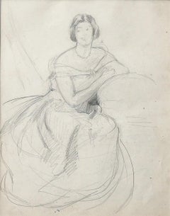Portrait of Woman - Drawing in Pencil - 20th Century