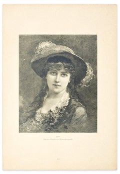 Portrait - Original Zincography by S. Kellenback - 1880 ca.