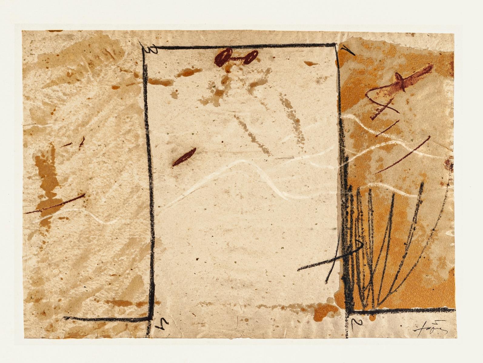 Antoni Tàpies (after) Abstract Print - Jambs  - Vintage Offset Print after Antoni Tàpies  - 1982
