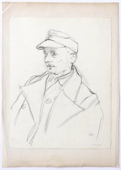 Soldier - Pencil Drawing by J. Hirtz - Mid 20th Century