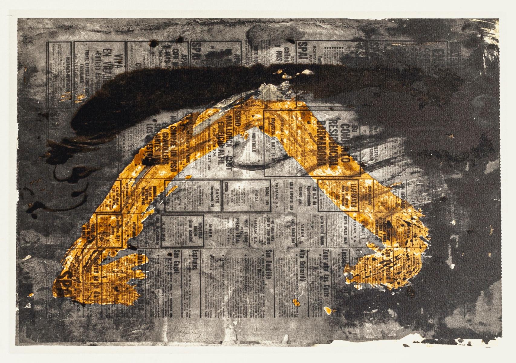 Antoni Tàpies (after) Abstract Print - White Angle - Vintage Offset Print after Antoni Tàpies - 1982