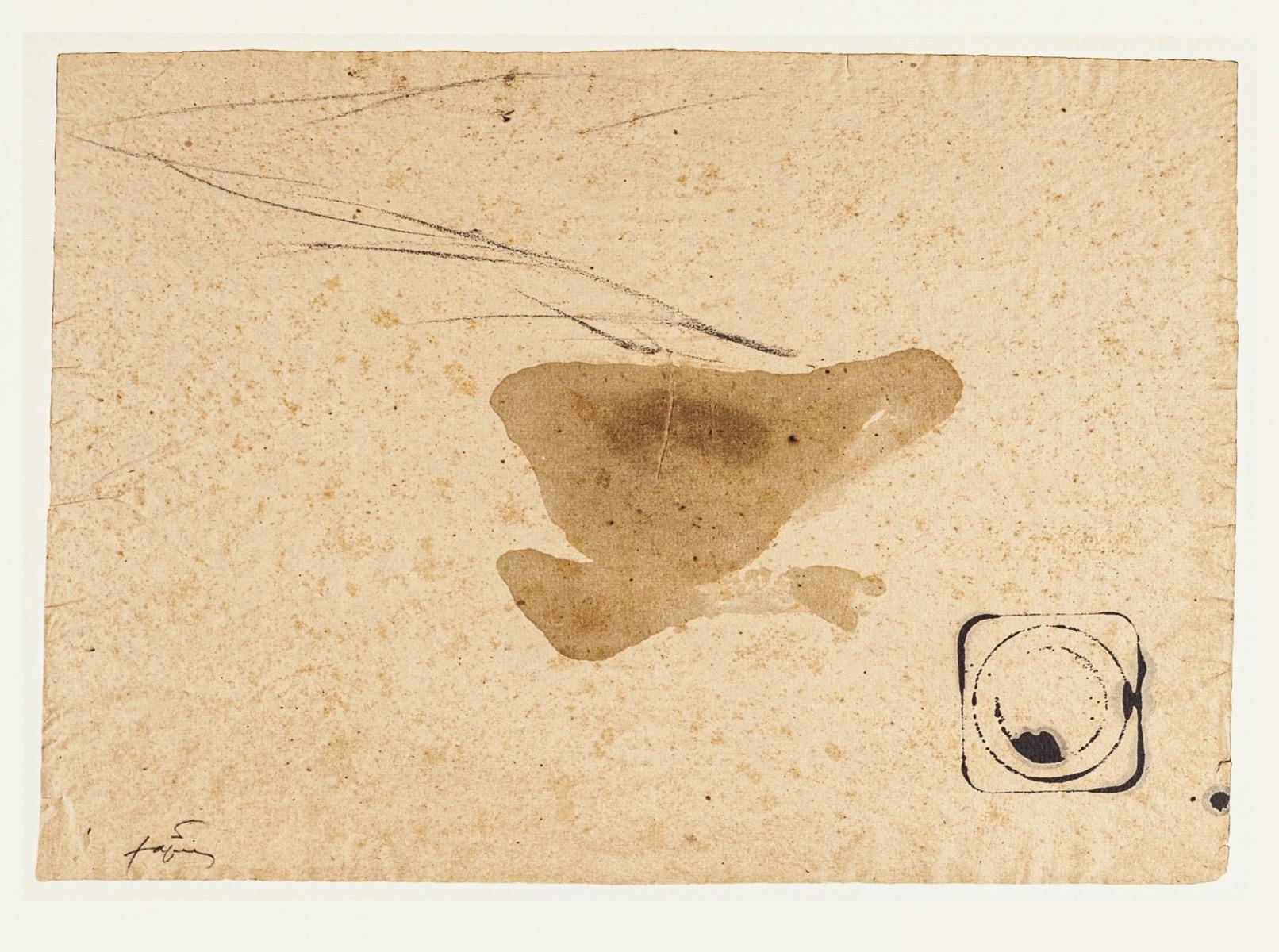 Antoni Tàpies (after) Abstract Print - Cup and Box of Tea - Vintage Offset Print After Antoni Tàpies - 1982